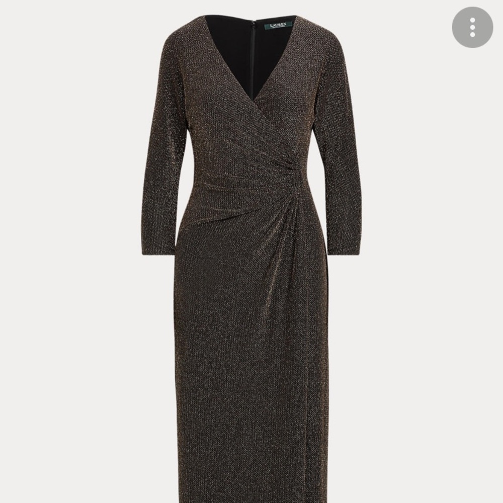 Ralph Lauren Womens Metallic Gown Dress